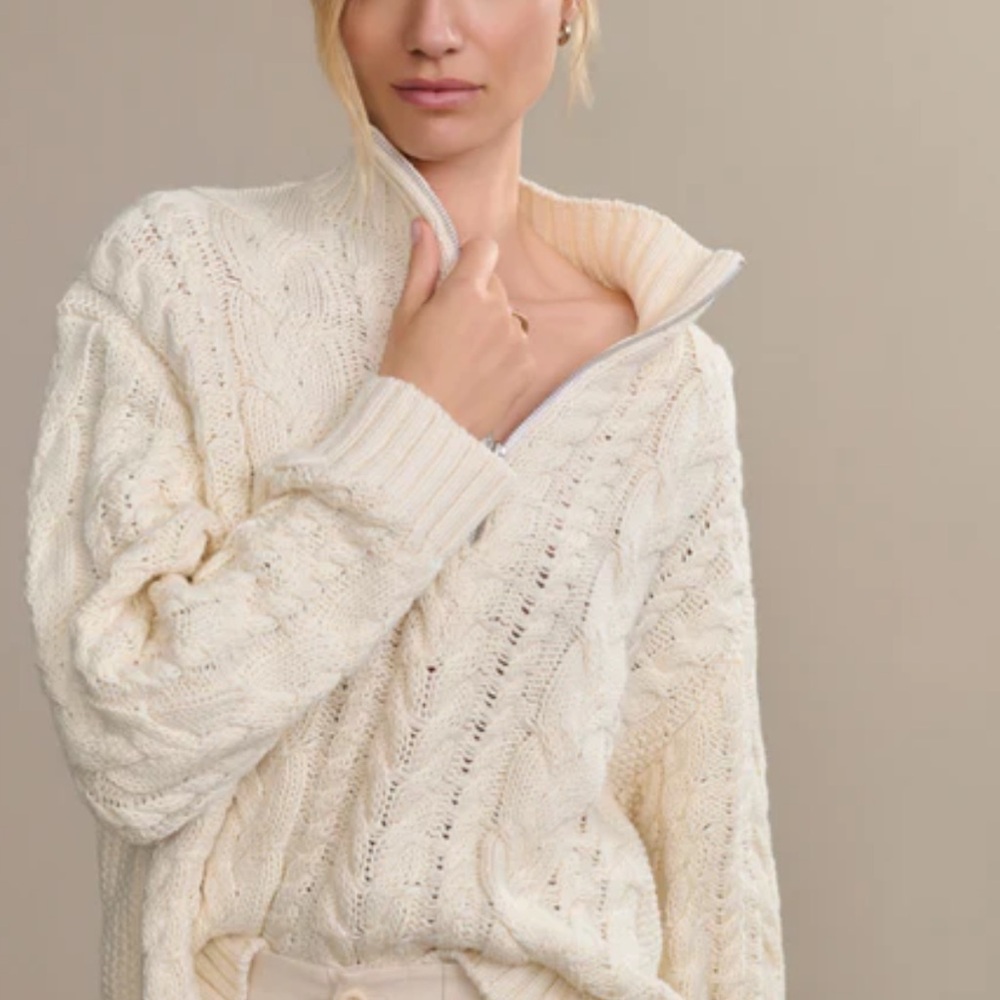 Jenni Kayne Cotton Cable Knit Sweater
